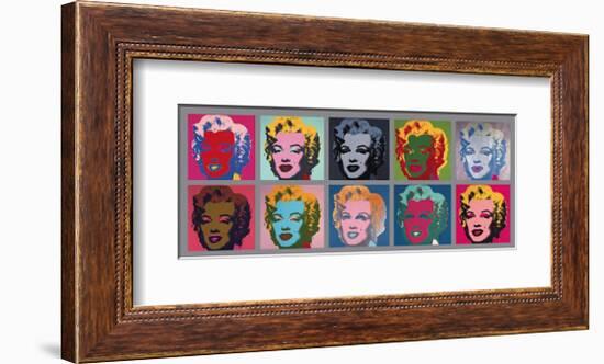 Ten Marilyns, c.1967-Andy Warhol-Framed Giclee Print