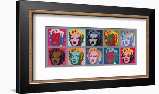 Ten Marilyns, c.1967-Andy Warhol-Framed Giclee Print