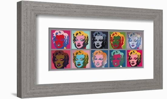 Ten Marilyns, c.1967-Andy Warhol-Framed Giclee Print