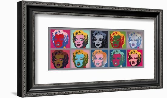 Ten Marilyns, c.1967-Andy Warhol-Framed Giclee Print