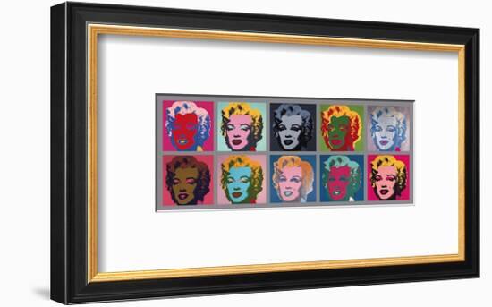 Ten Marilyns, c.1967-Andy Warhol-Framed Giclee Print