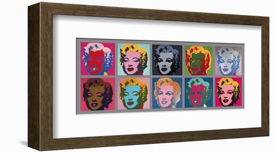 Ten Marilyns, c.1967-Andy Warhol-Framed Giclee Print