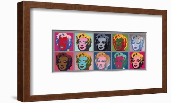 Ten Marilyns, c.1967-Andy Warhol-Framed Giclee Print