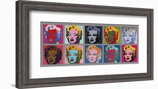 Ten Marilyns, c.1967-Andy Warhol-Framed Giclee Print