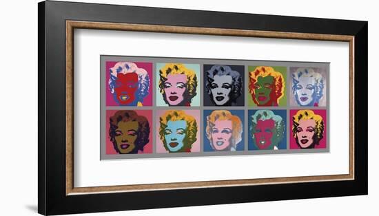 Ten Marilyns, c.1967-Andy Warhol-Framed Giclee Print