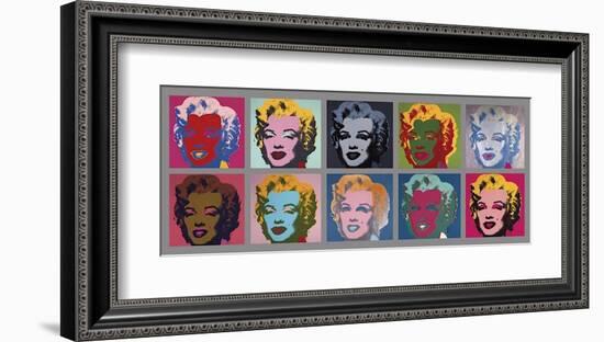 Ten Marilyns, c.1967-Andy Warhol-Framed Giclee Print