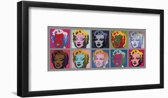 Ten Marilyns, c.1967-Andy Warhol-Framed Giclee Print