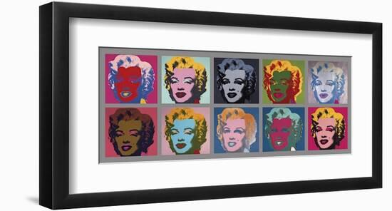 Ten Marilyns, c.1967-Andy Warhol-Framed Giclee Print