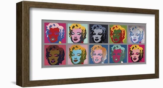 Ten Marilyns, c.1967-Andy Warhol-Framed Giclee Print