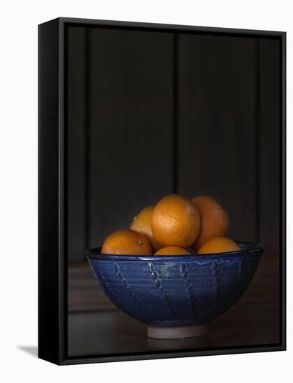 Ten Oranges in a Blue Bowl lo key-Geoffrey Ansel Agrons-Framed Premier Image Canvas