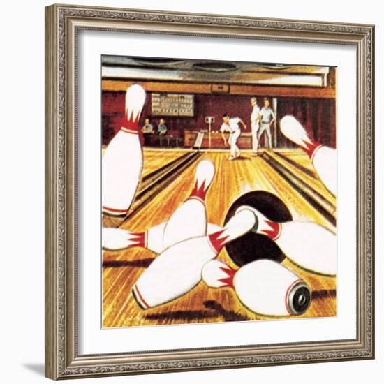 Ten Pin Bowling-English School-Framed Giclee Print