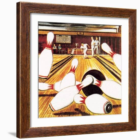 Ten Pin Bowling-English School-Framed Giclee Print