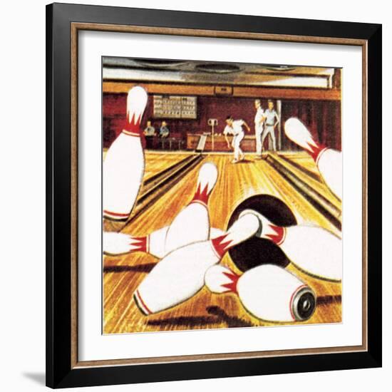 Ten Pin Bowling-English School-Framed Giclee Print