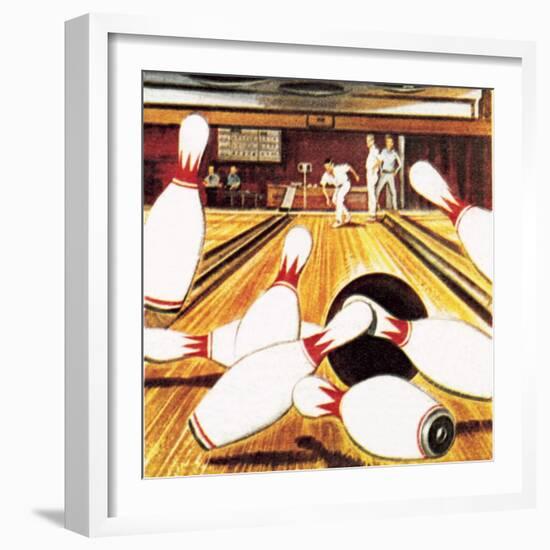 Ten Pin Bowling-English School-Framed Giclee Print