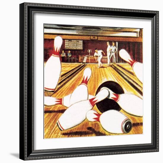 Ten Pin Bowling-English School-Framed Giclee Print