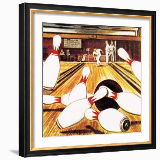 Ten Pin Bowling-English School-Framed Giclee Print