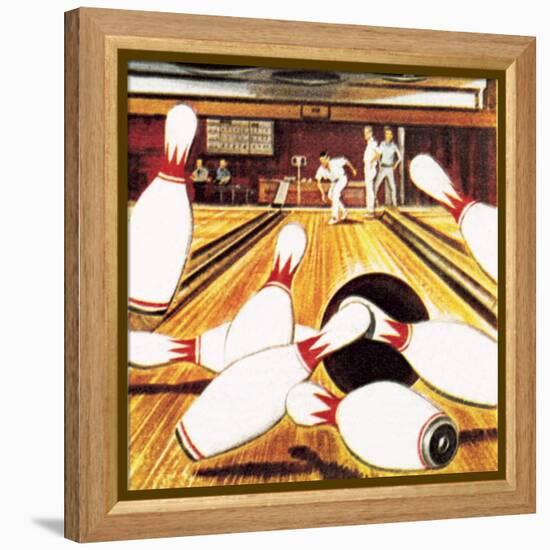 Ten Pin Bowling-English School-Framed Premier Image Canvas