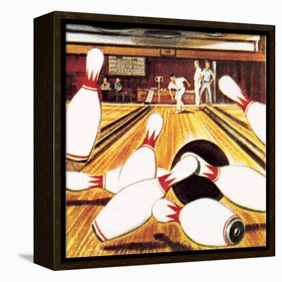 Ten Pin Bowling-English School-Framed Premier Image Canvas