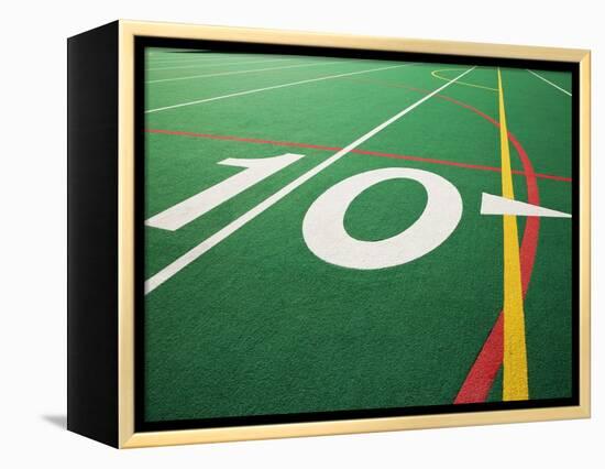 Ten Yard Maker on Football Field-David Papazian-Framed Premier Image Canvas