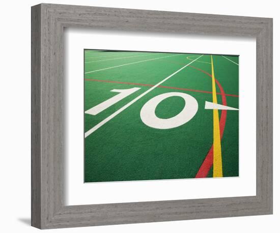 Ten Yard Maker on Football Field-David Papazian-Framed Photographic Print