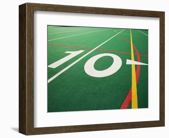 Ten Yard Maker on Football Field-David Papazian-Framed Photographic Print