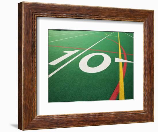 Ten Yard Maker on Football Field-David Papazian-Framed Photographic Print