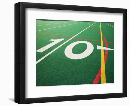 Ten Yard Maker on Football Field-David Papazian-Framed Photographic Print