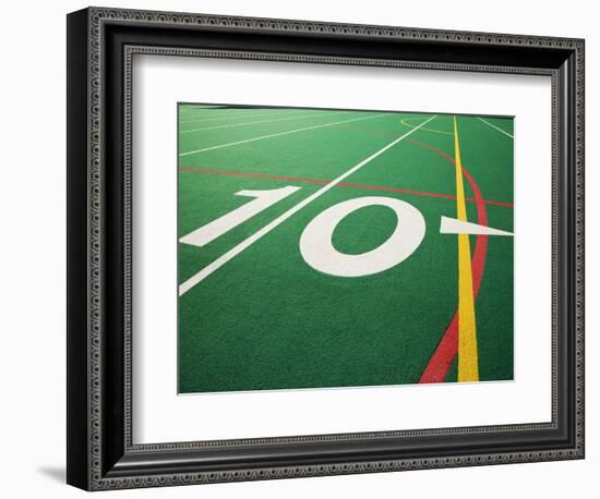 Ten Yard Maker on Football Field-David Papazian-Framed Photographic Print