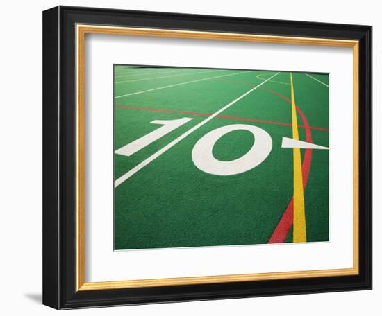 Ten Yard Maker on Football Field-David Papazian-Framed Photographic Print