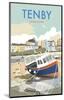 Tenby - Dave Thompson Contemporary Travel Print-Dave Thompson-Mounted Giclee Print