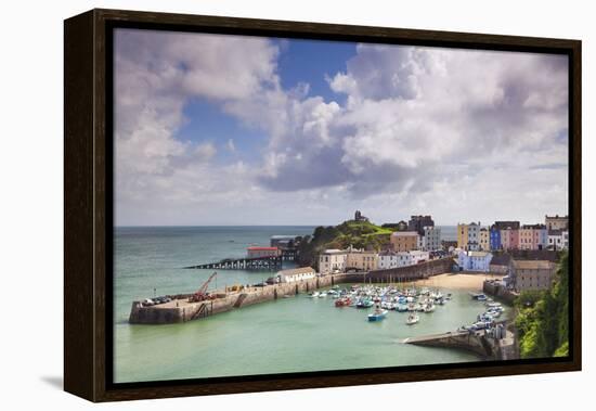 Tenby Harbour, Pembrokeshire, West Wales, Wales, United Kingdom, Europe-Billy Stock-Framed Premier Image Canvas