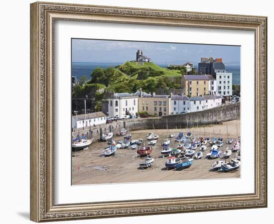 Tenby Harbour, Tenby, Pembrokeshire, Wales, United Kingdom, Europe-David Clapp-Framed Photographic Print