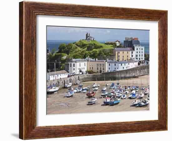 Tenby Harbour, Tenby, Pembrokeshire, Wales, United Kingdom, Europe-David Clapp-Framed Photographic Print