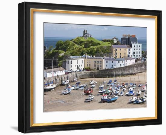 Tenby Harbour, Tenby, Pembrokeshire, Wales, United Kingdom, Europe-David Clapp-Framed Photographic Print