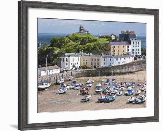 Tenby Harbour, Tenby, Pembrokeshire, Wales, United Kingdom, Europe-David Clapp-Framed Photographic Print