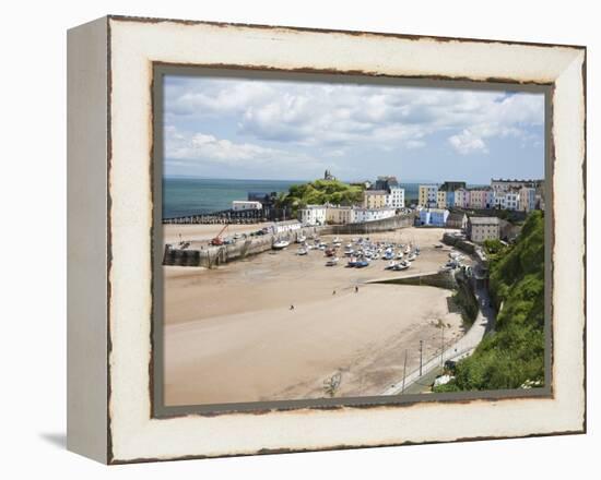 Tenby Harbour, Tenby, Pembrokeshire, Wales, United Kingdom, Europe-David Clapp-Framed Premier Image Canvas