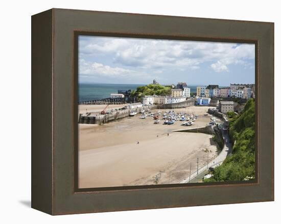 Tenby Harbour, Tenby, Pembrokeshire, Wales, United Kingdom, Europe-David Clapp-Framed Premier Image Canvas