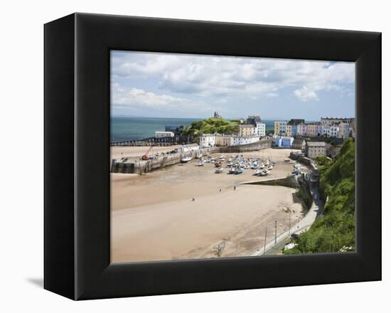Tenby Harbour, Tenby, Pembrokeshire, Wales, United Kingdom, Europe-David Clapp-Framed Premier Image Canvas