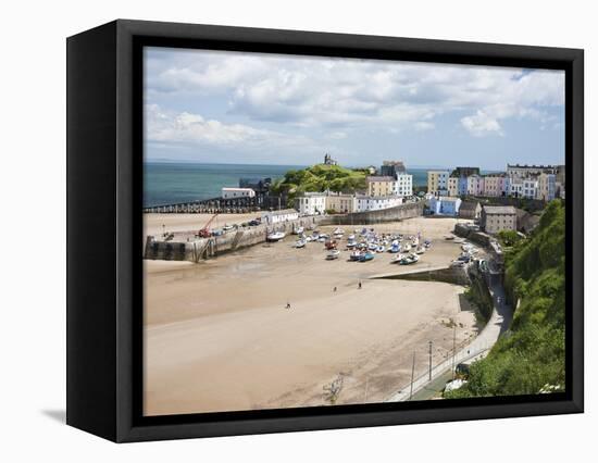 Tenby Harbour, Tenby, Pembrokeshire, Wales, United Kingdom, Europe-David Clapp-Framed Premier Image Canvas