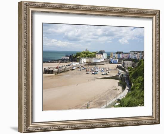 Tenby Harbour, Tenby, Pembrokeshire, Wales, United Kingdom, Europe-David Clapp-Framed Photographic Print