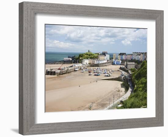 Tenby Harbour, Tenby, Pembrokeshire, Wales, United Kingdom, Europe-David Clapp-Framed Photographic Print