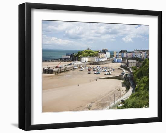 Tenby Harbour, Tenby, Pembrokeshire, Wales, United Kingdom, Europe-David Clapp-Framed Photographic Print