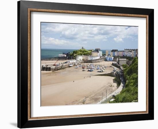 Tenby Harbour, Tenby, Pembrokeshire, Wales, United Kingdom, Europe-David Clapp-Framed Photographic Print