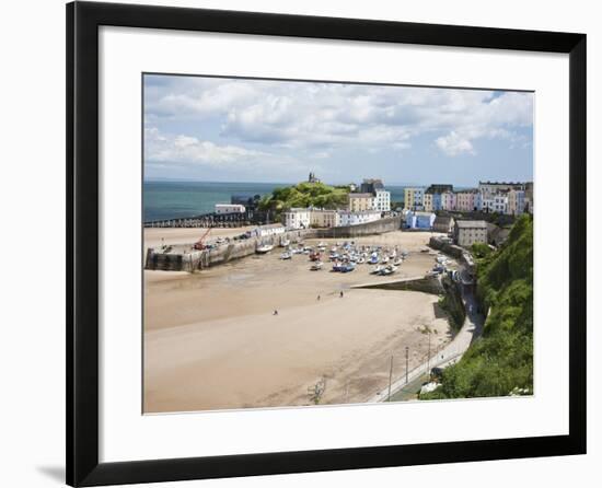 Tenby Harbour, Tenby, Pembrokeshire, Wales, United Kingdom, Europe-David Clapp-Framed Photographic Print