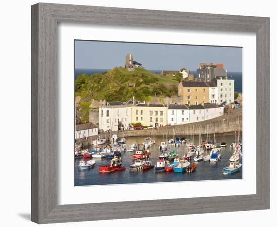 Tenby Harbour, Tenby, Pembrokeshire, Wales, United Kingdom, Europe-David Clapp-Framed Photographic Print