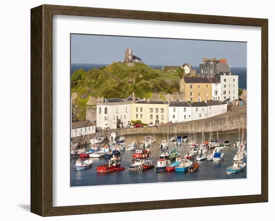 Tenby Harbour, Tenby, Pembrokeshire, Wales, United Kingdom, Europe-David Clapp-Framed Photographic Print