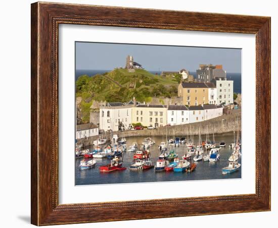 Tenby Harbour, Tenby, Pembrokeshire, Wales, United Kingdom, Europe-David Clapp-Framed Photographic Print