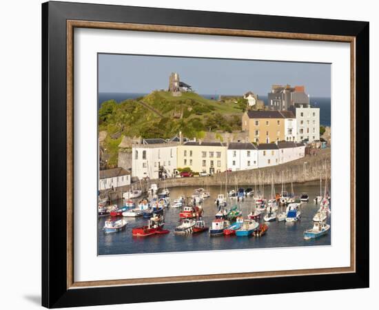 Tenby Harbour, Tenby, Pembrokeshire, Wales, United Kingdom, Europe-David Clapp-Framed Photographic Print