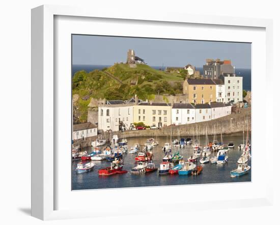 Tenby Harbour, Tenby, Pembrokeshire, Wales, United Kingdom, Europe-David Clapp-Framed Photographic Print