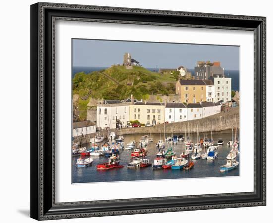 Tenby Harbour, Tenby, Pembrokeshire, Wales, United Kingdom, Europe-David Clapp-Framed Photographic Print